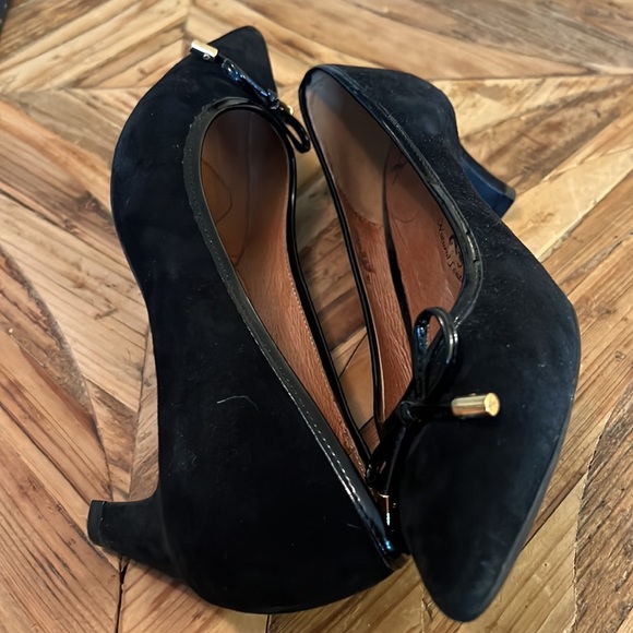 Soft kitten heel micro suede pointy toe shoes - Picture 4 of 7